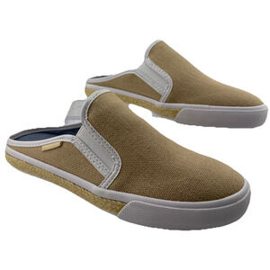 Tommy Hilfiger Frank Beige Canvas Slip-On Comfort Mules Sneakers‎ Size 7M NIB
